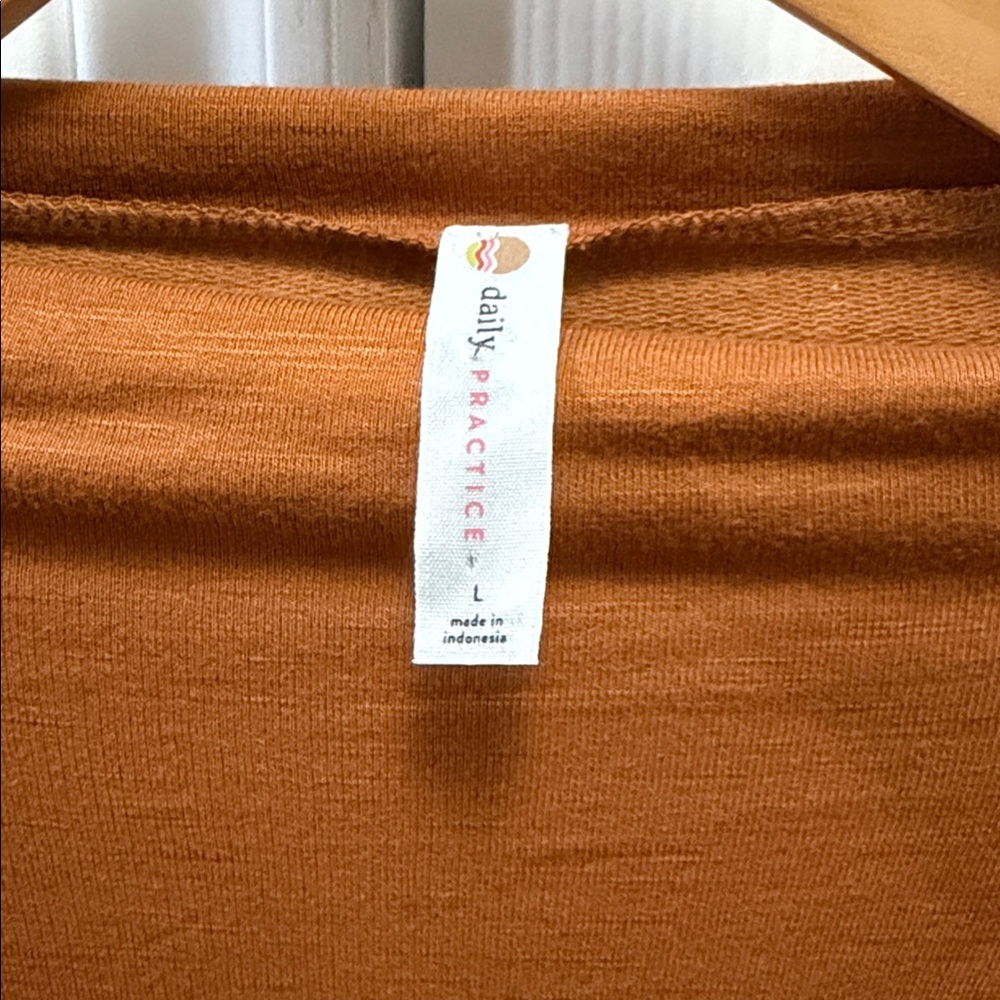 Anthropologie Daily Practice dress ruched cozy size large rust colored open back - Picture 4 of 5